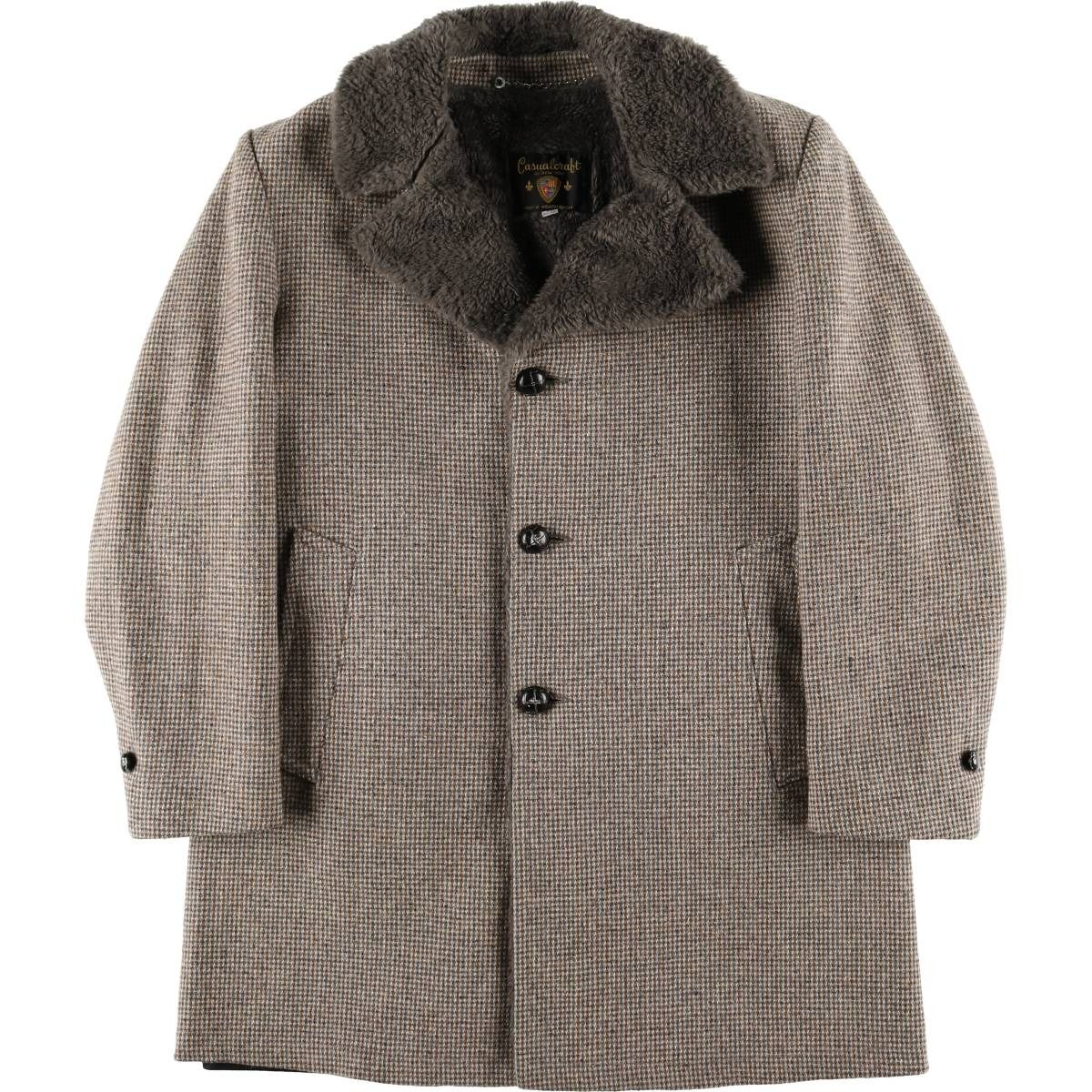 【80s vintage】ジップアップブルゾン　ウール　千鳥格子　短丈　古着 ZARA 千鳥格子柄 ジップアップジャケット ホワイト ネイビー