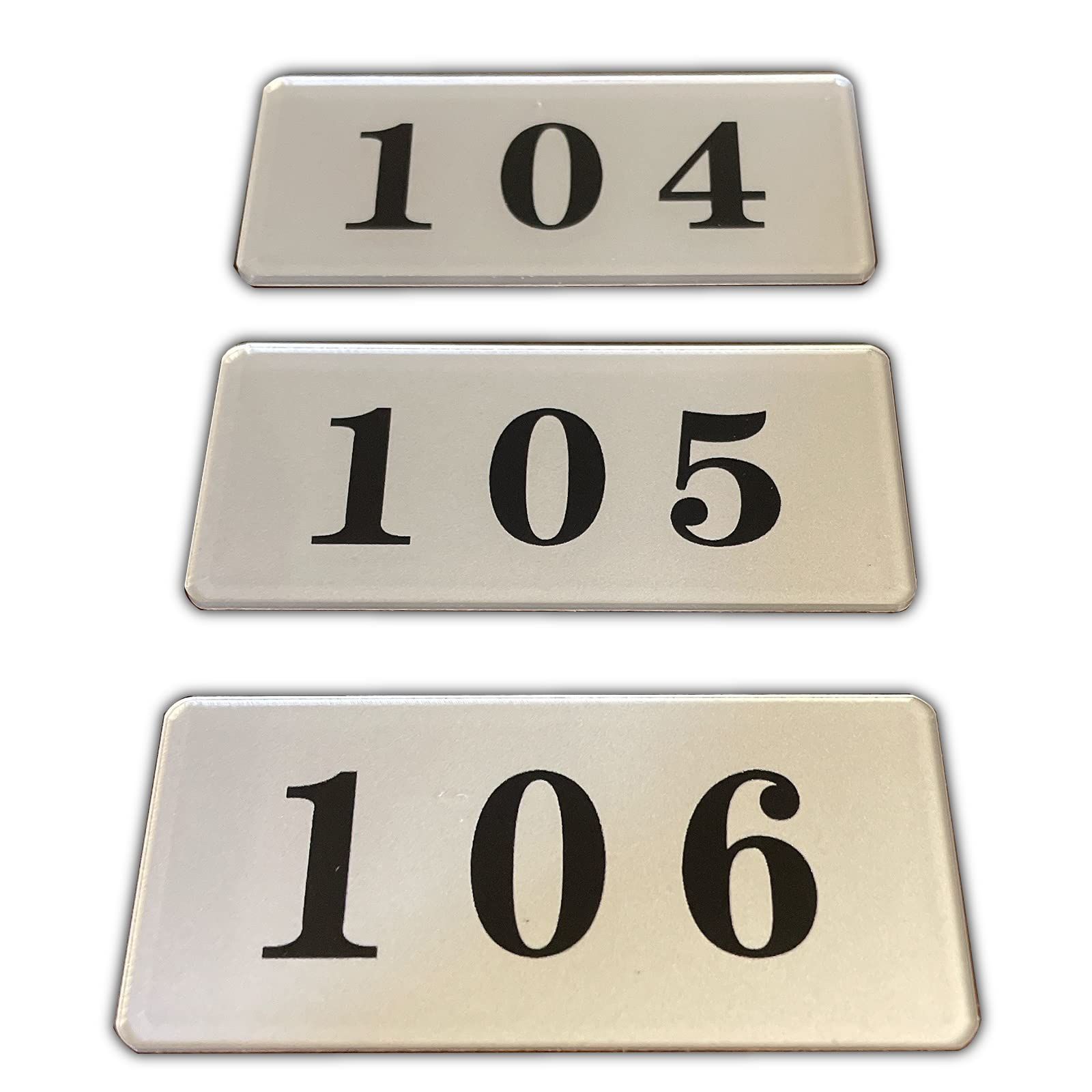 104+105+106_シルバー Seagron ルームナンバー プレート 部屋番号 番号プレート おしゃれ アクリル製 3.5×8cm×0.2cm 104+105+106， シルバー…