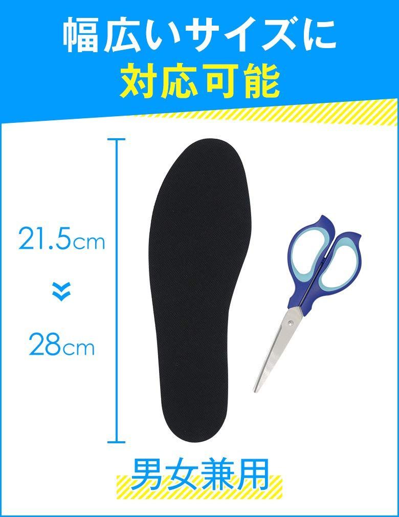 男女兼用フリーサイズ 1足分 2枚入 インソール 強力消臭 抗菌 ドクターショール