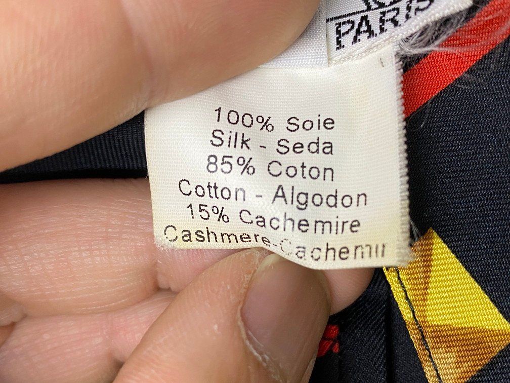 Herms エルメス イタリア製 カシミヤニット切替 プルオーバー シルクシャツ サイズ：M カラー：ブラック レディース HERMES - Herms エルメス イタリア製 カシミヤニット切替 プル