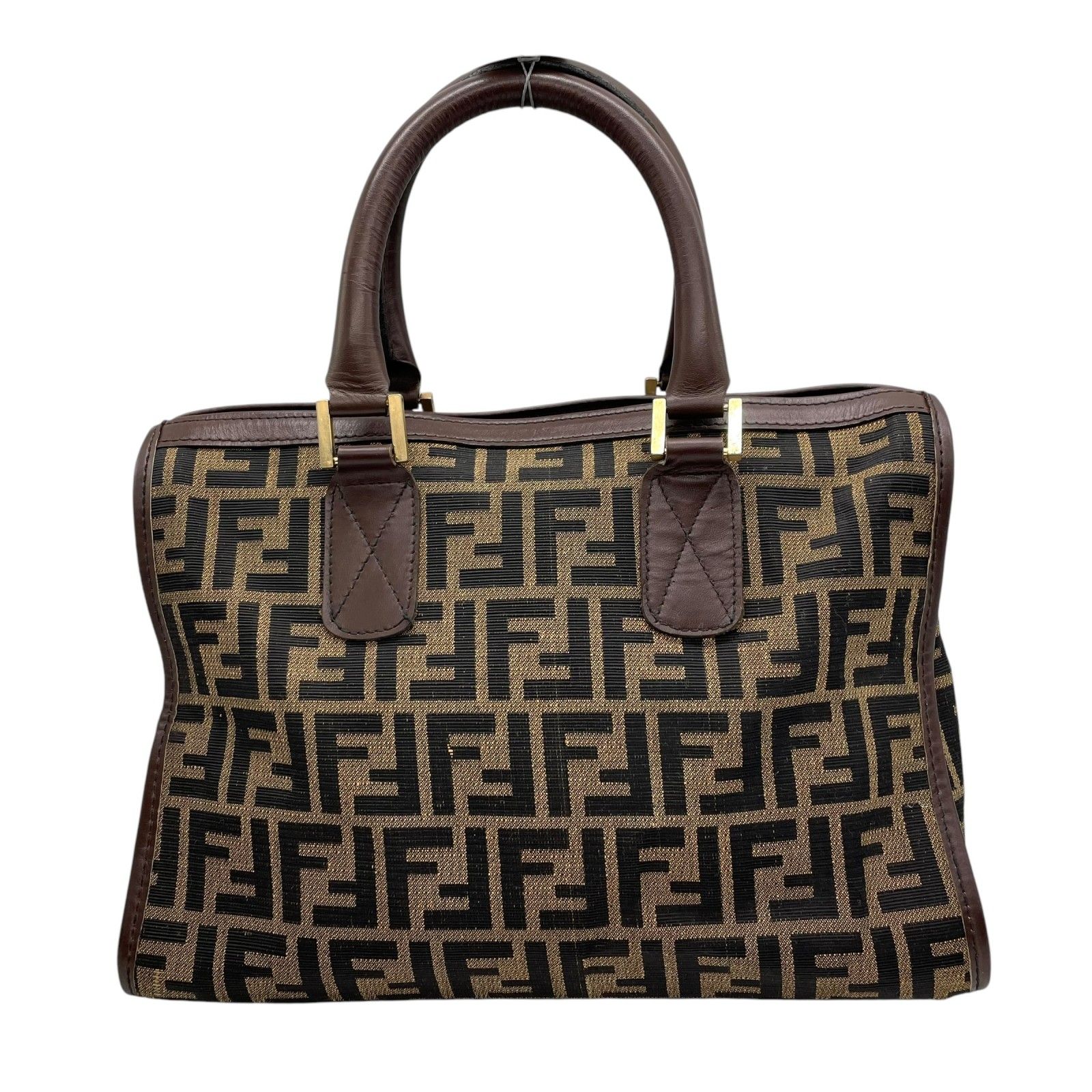 美品✨フェンディ ミニボストンバッグ ズッキーノ キャンバス ネイビー