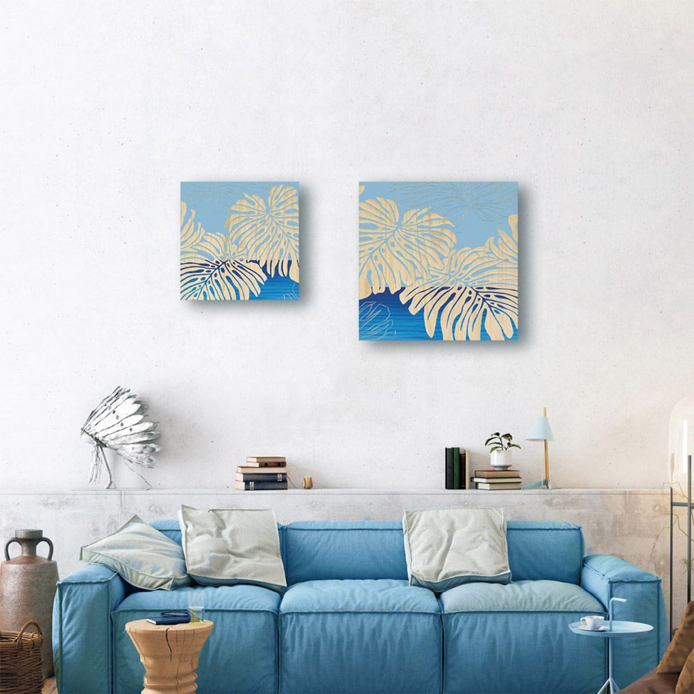 絵画 ウッド スカルプチャー アート ワイルド モンステラ BL NP