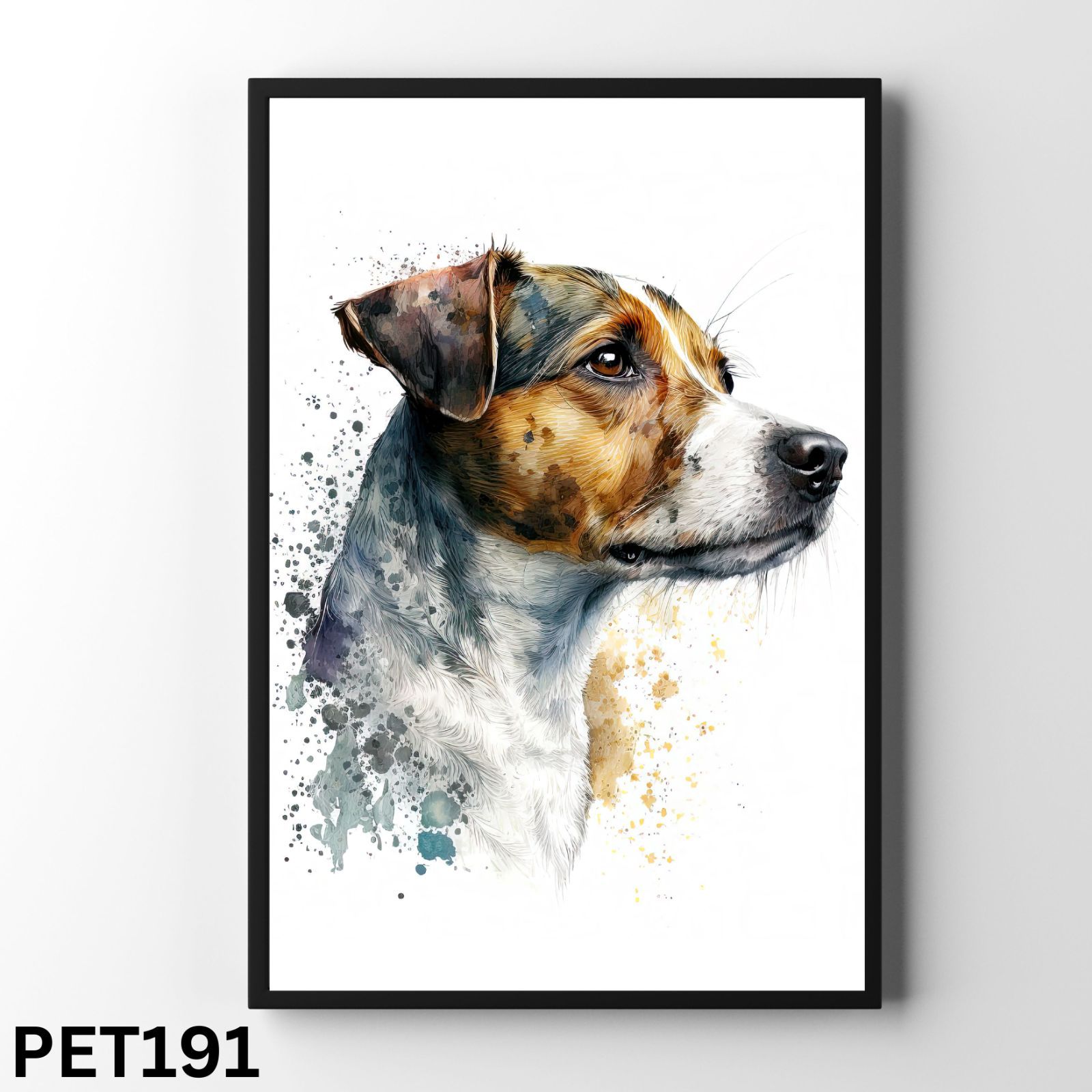 PET187~192】ジャックラッセルテリア犬 犬アート 水彩 いぬの絵