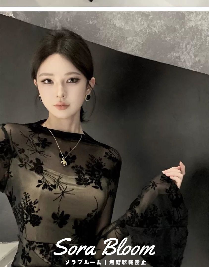 新品未使用シースルー マーメイド ロング花柄ワンピース 結婚式