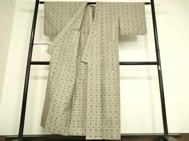 平和屋着物▽上質な紬 単衣 縞 正絹 逸品 DAAT9173az