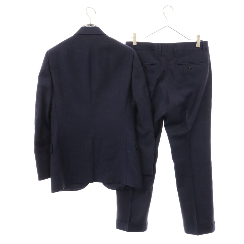【美品】GUCCI グッチ テーラードジャケット　ネイビー　サテン　ロゴ GUCCI - GUCCI グッチ テーラードジャケット 46(M位) 黒 【古着
