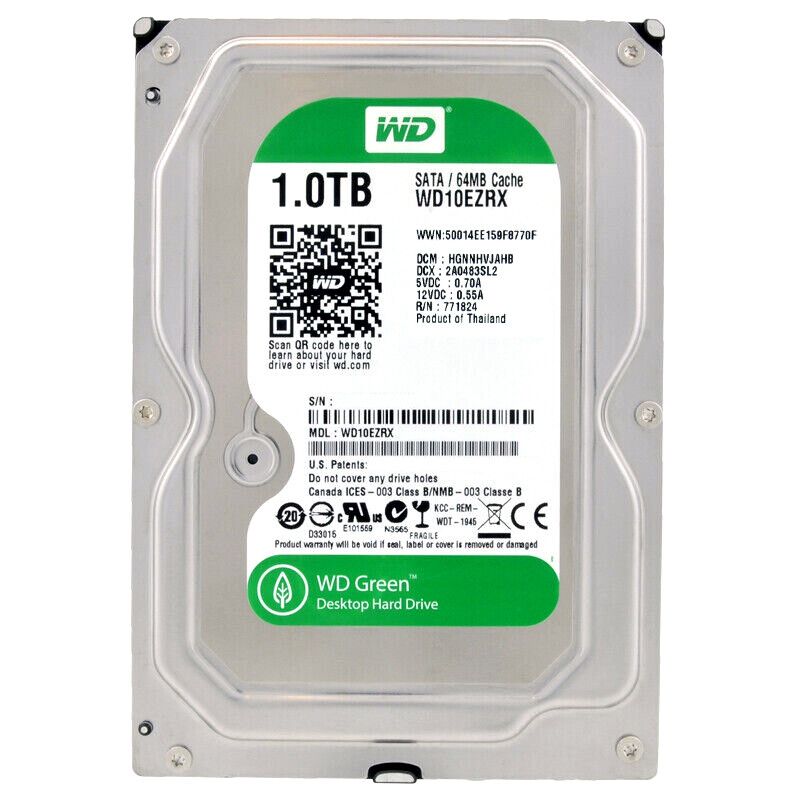 Western Digital WD10EZRX 1TB 64MB 5400U|分 SATA III 3.5 インチ