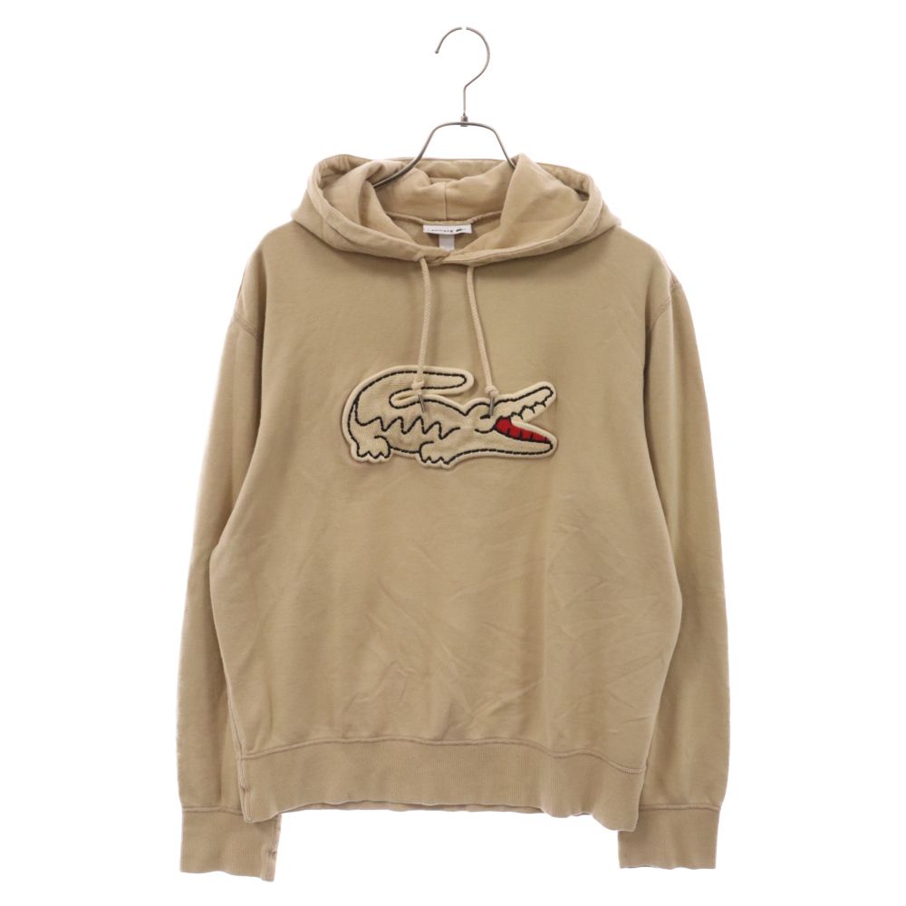 LACOSTE (ラコステ) ビッグクロックエンブレム スウェットプルオーバーパーカー ベージュ