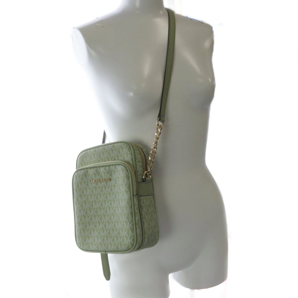 マイケルコース MICHAEL KORS 24年 JET SET TRAVEL NS チェーン クロスボディ ミディアム ショルダーバッグ ロゴ 緑 WWW_OLIVIERBERNSTEIN_COM