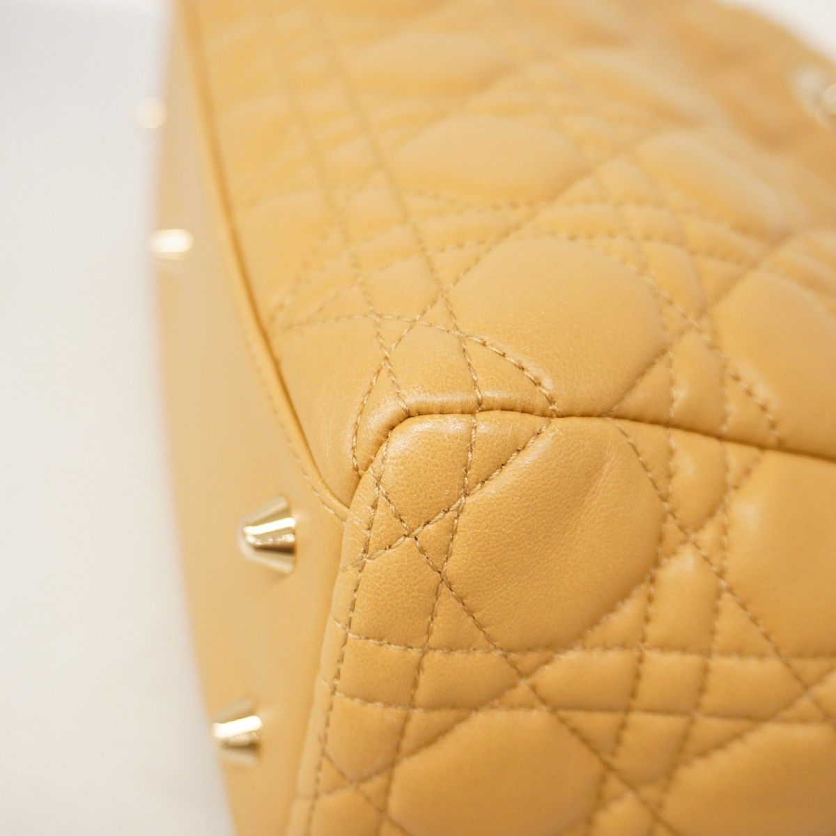 5ge6358-h】クリスチャンディオール ハンドバッグ カナージュ レザー  