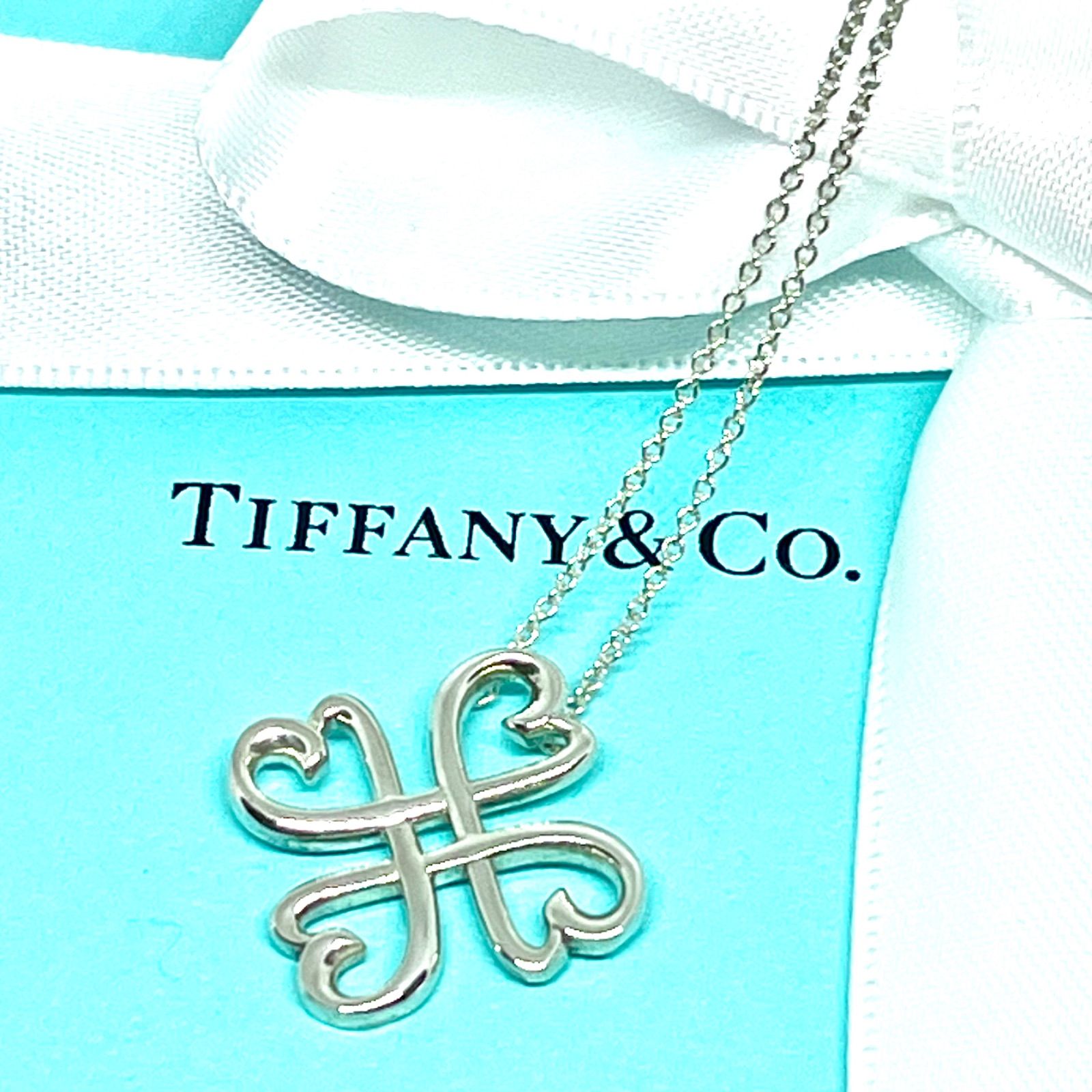 極美品】TIFFANY & Co. ティファニー ラヴィング ハート クローバー 