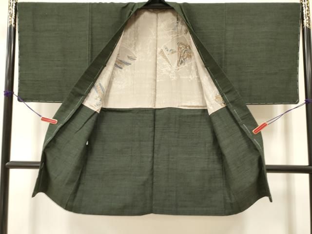 平和屋着物＃男性 長羽織 紬 霞文 正絹 逸品 未使用 BAAT8984gt 
