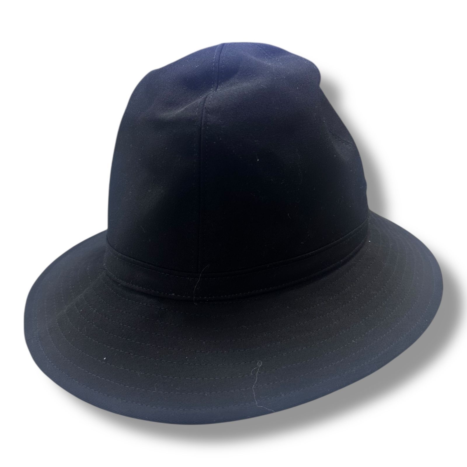 参考上代33000円 Yohji Yamamoto POUR HOMME GABARDINE FEDORA HAT ギャバジン フェドラハット 帽子 ヨウジヤマモト HS-H09-100 ブラック 3 91837A01
