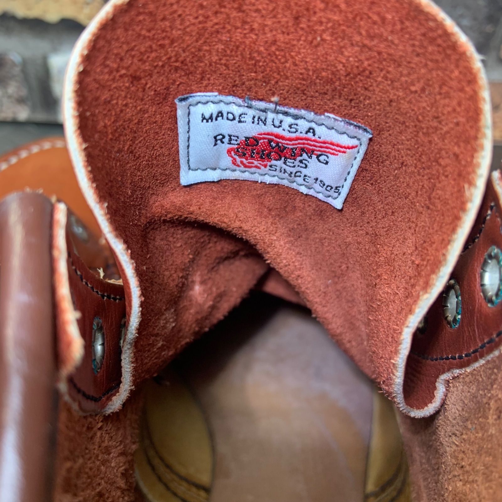 ☆REDWING 8875 モックトゥワークブーツ 刺繍羽タグ 2003年製 US7.5E
