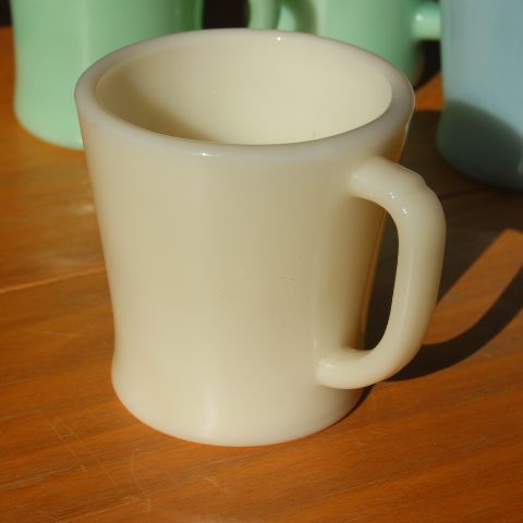 ファイヤーキング Fire King アイボリー フラットボトム マグカップ
