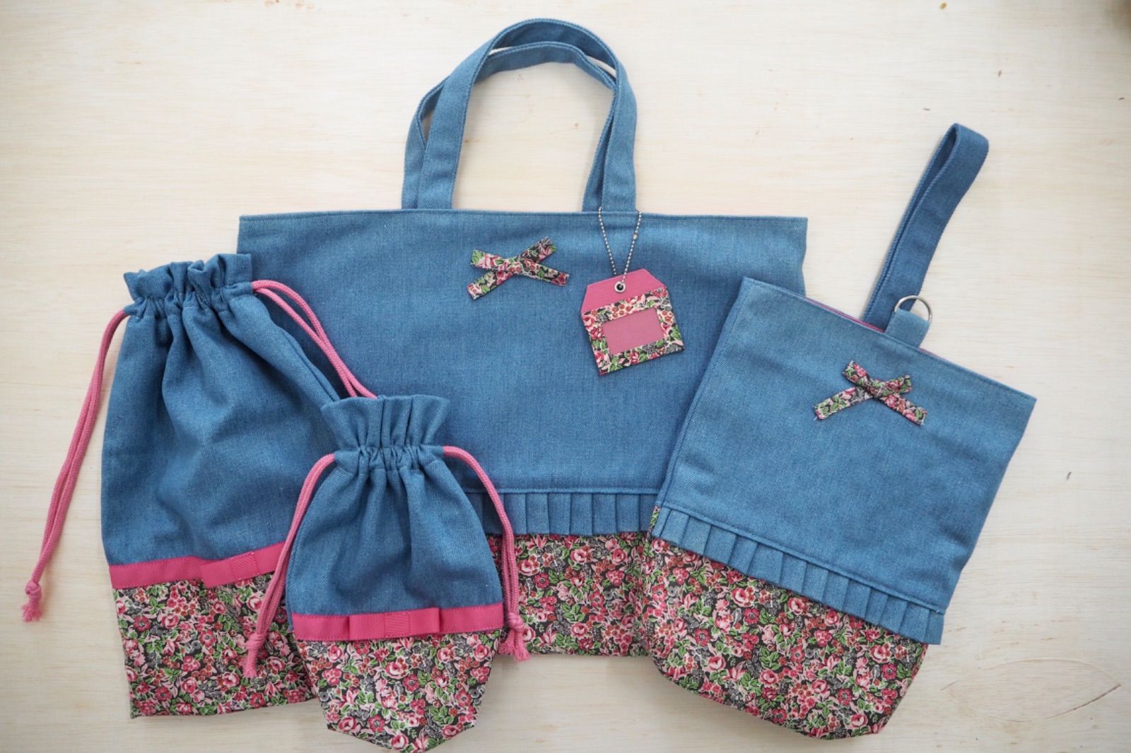 リバティ　ハンドメイド　通園バッグセット