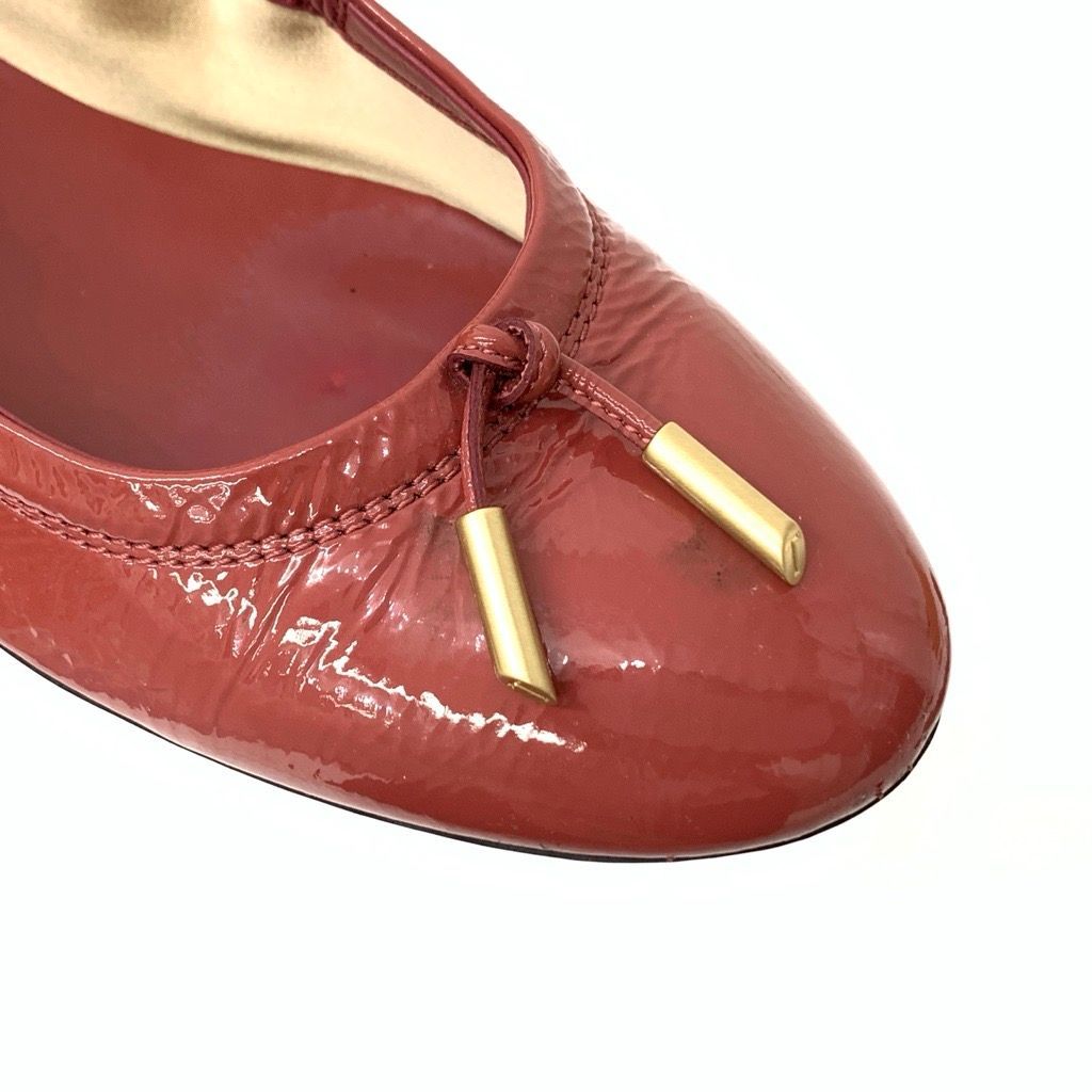 【美品】✨TOD'S トッズ フラットシューズ バレエ エナメル 赤 美品】✨TOD'S トッズ フラットシューズ バレエ エナメル 赤