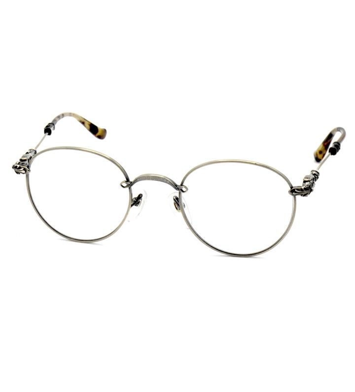 クロムハーツ CHROME HEARTS BUBBA-A クロス テンプル メタル フレーム ラウンド サングラス アイウェア 眼鏡 n8453