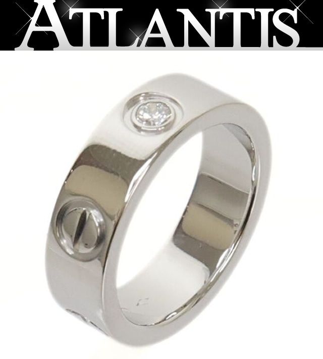 広尾店 カルティエ Cartier ラブリング 1Pダイヤ リング Pt950 約11.2g size 49 16523
