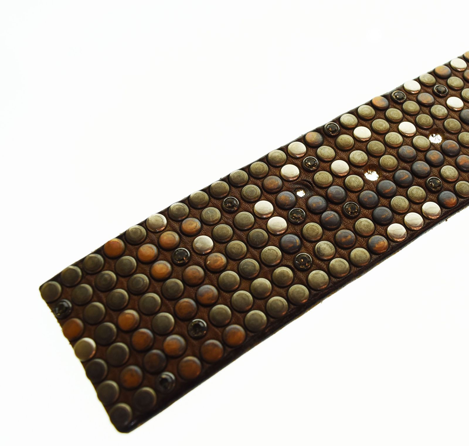 エイチティーシー HTC スタッズベルト 7連 ラインストーン レザー 85