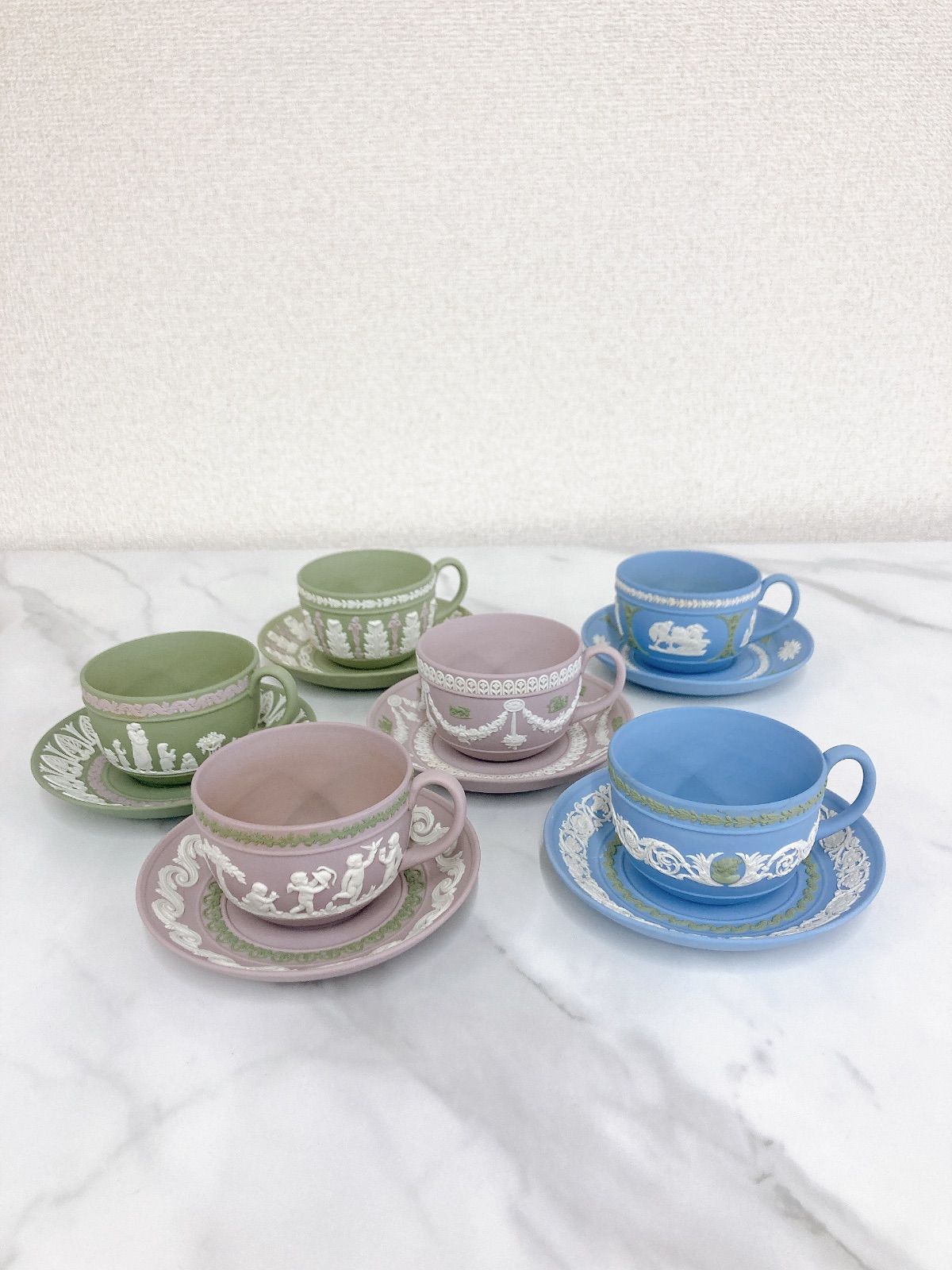 ○ ウェッジウッド 限定500セット ジャスパー コノスール カップ&ソーサー6客セット wedgwood connoisseur  collection a limited edition 【その他】 - メルカリ