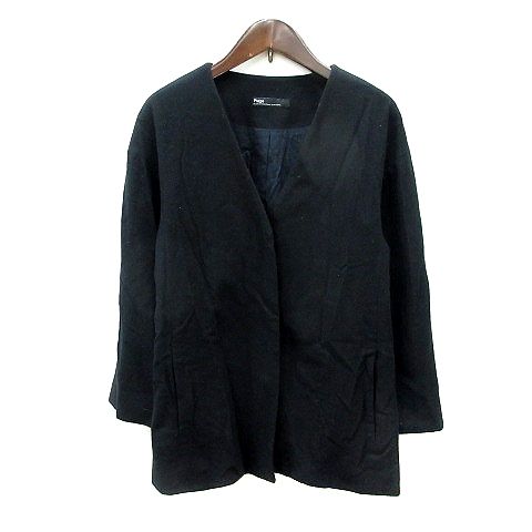 めぐplage organic wool ジャケット　ブラック　36サイズ plage ORGANIC WOOL DB ジャケット36 ブラック
