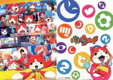 中古】クリアファイル ジバニャン＆ケータ＆ウィスパー＆他(背景