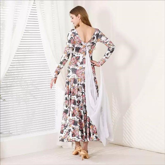 社交ダンスドレス フロート 上品 モダンドレス 発表会 社交ダンス ドレス 大きい裾 スタンダードドレス ワルツダンス ステージ衣装 ダンス衣装 ダンスウェア 競技会 パーティー 発表会 競技着 練習着 舞台 演奏会 演出 WHITEMONARCHHOTEL_COM