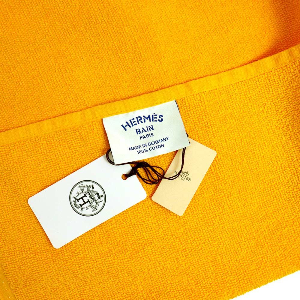 エルメス ヨッティング PM ビーチ タオル 大判 バスタオル コットン100％ Bouton Dor ブトンドール イエロー 黄 HERMES SKLAD-KIRPICHA_RU