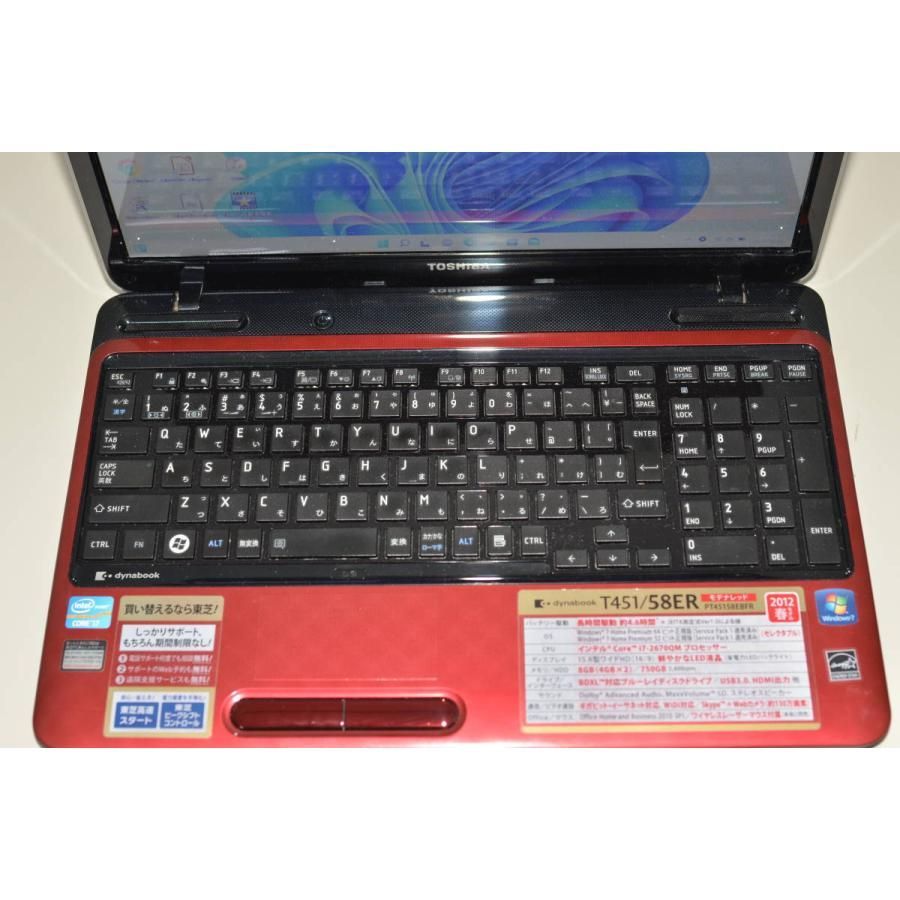 新品SSD搭載 赤 T451/58ER 8GB Blu-ray 無線 カメラ