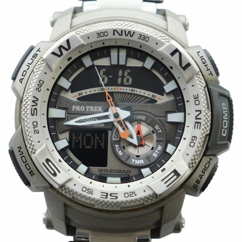 CASIO プロトレック ツインセンサー 多機能腕時計 タイドグラフ