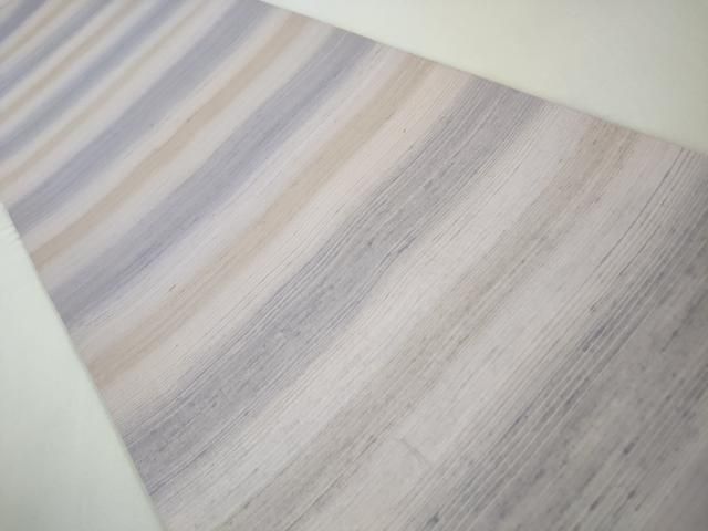 平和屋本店□極上 紅花紬 米沢 両面 全通柄袋帯 横縞 縦縞 逸品  