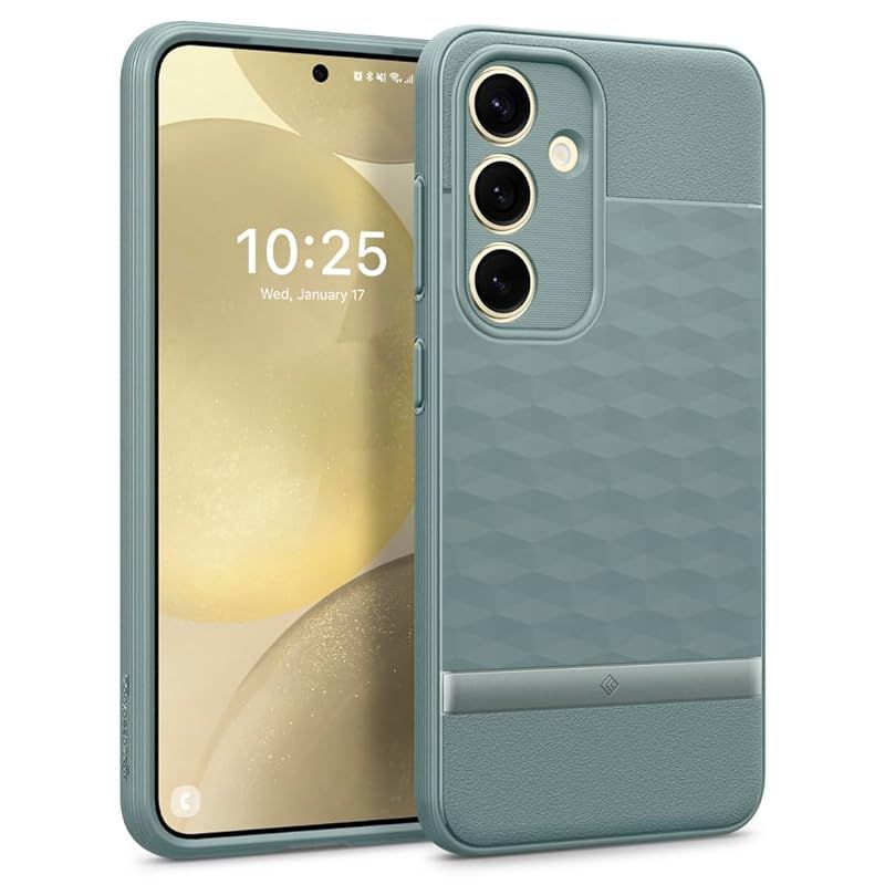 Caseology Samsung Galaxy S24 ケース 【米軍MIL規格】 Samsung Galaxy S24用 耐衝撃 立体3Dパターン パララックス－セージグリーン 0