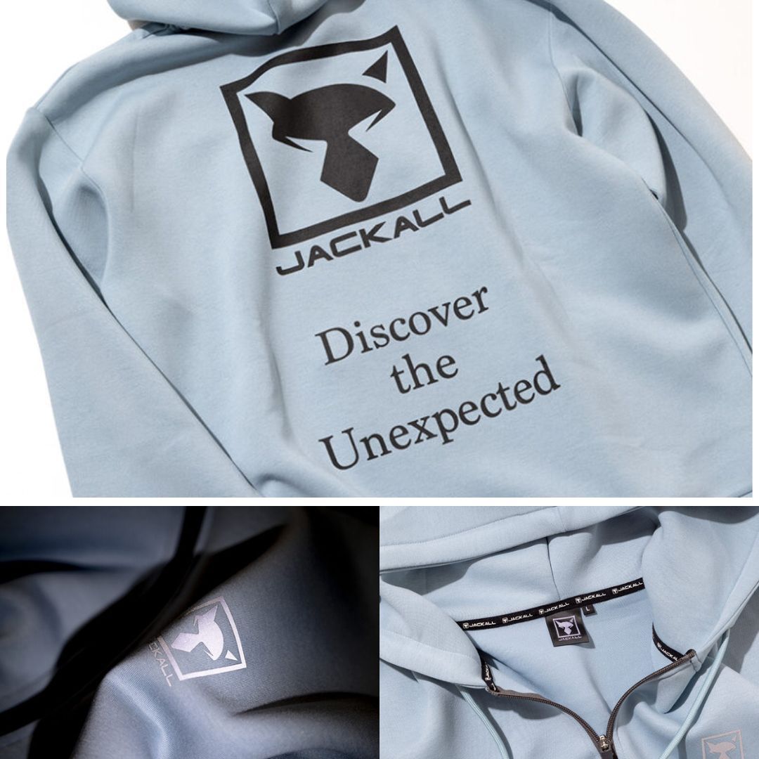 ジャージージップアップロゴフーディ S ブラック JACKALL