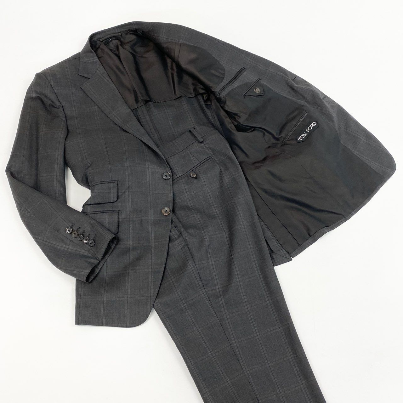 TOM FORD チェック柄グレースーツ