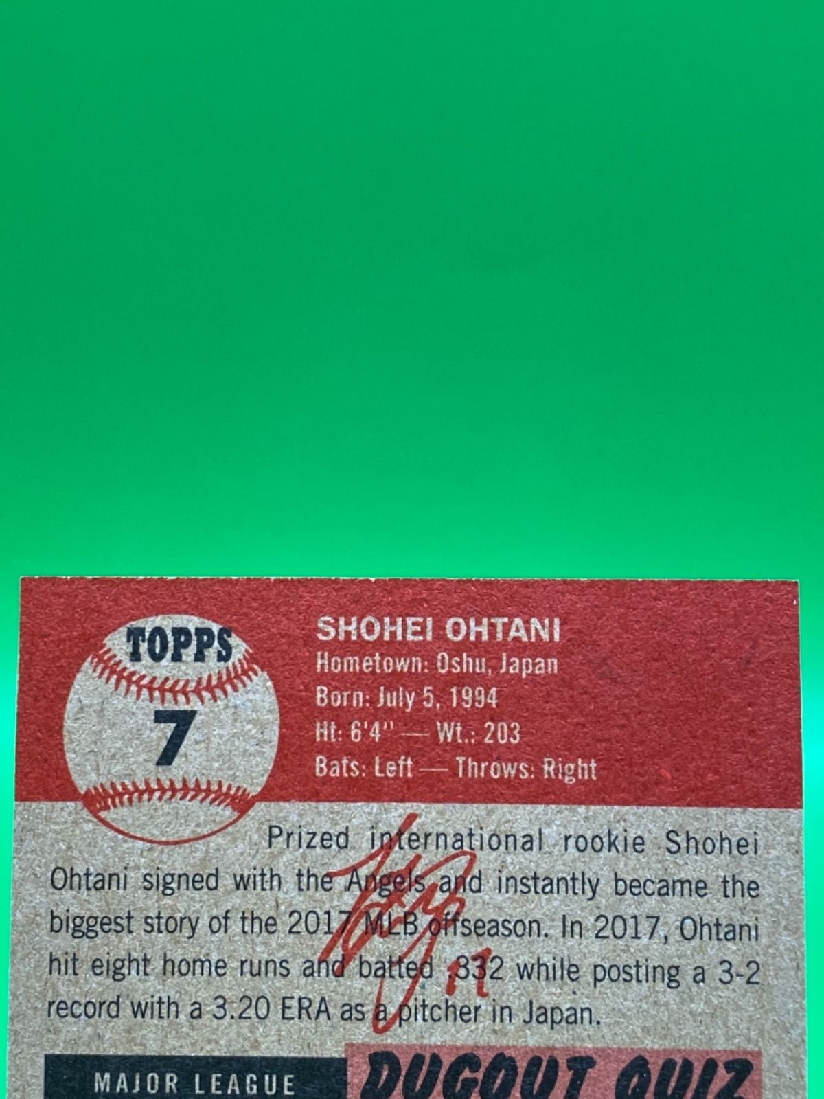 2018 Topps Living大谷翔平RC＃7 - メルカリ