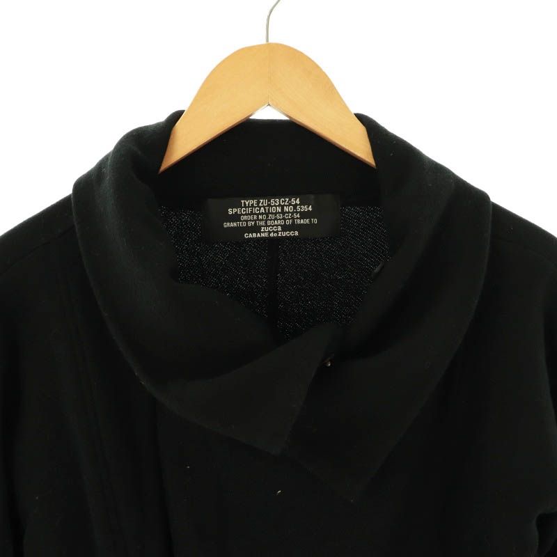 Zucca　ズッカ　美品　日本製　ロングジャケット ズッカ zucca ロング ジャケット スウェット M 黒 ブラック /AT