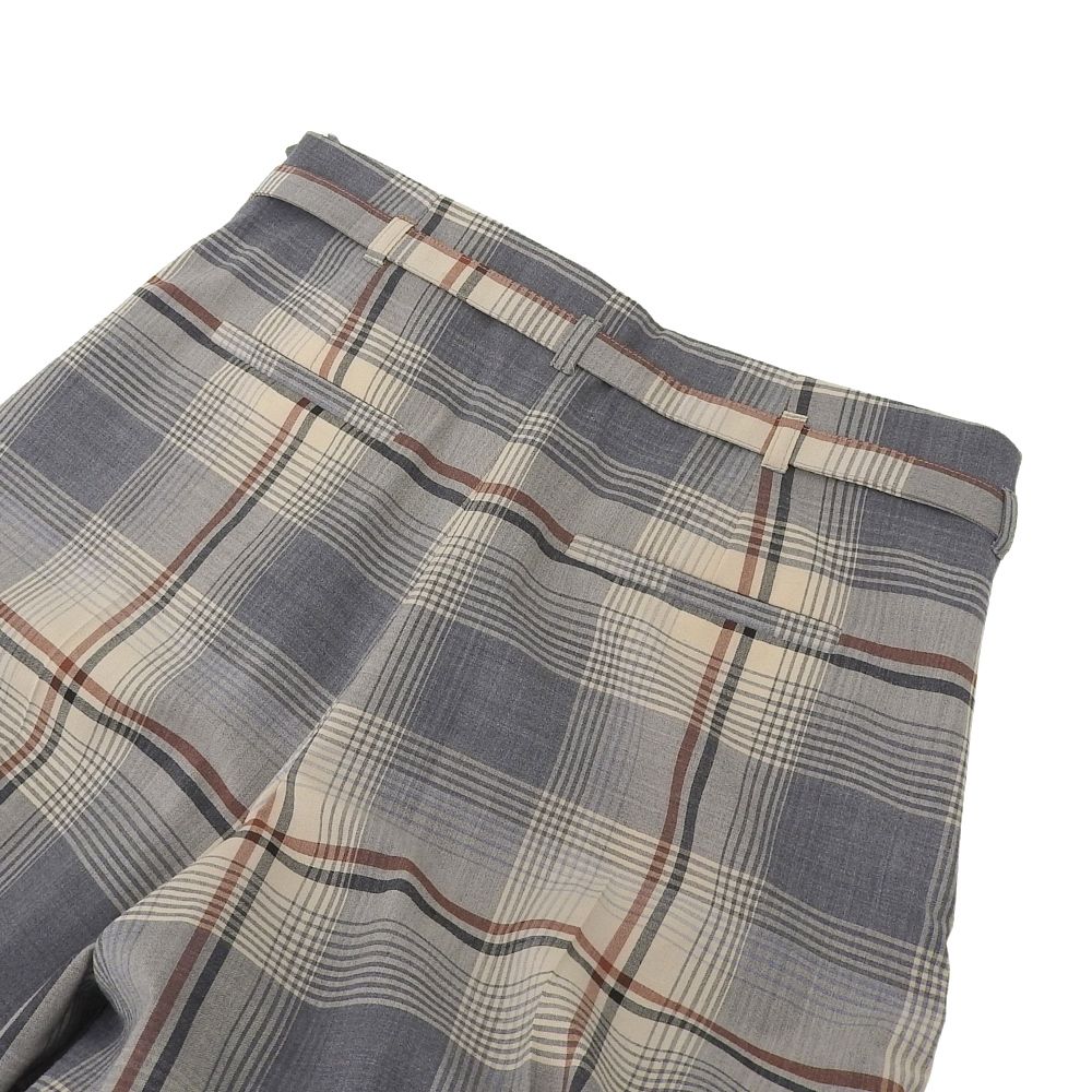 MARNI マルニ ベルト付き チェックワイドパンツ ボトムス レディース グレー系 40 24年 PAMA0503NS UTP767 40 DECORATOM_COM_BR