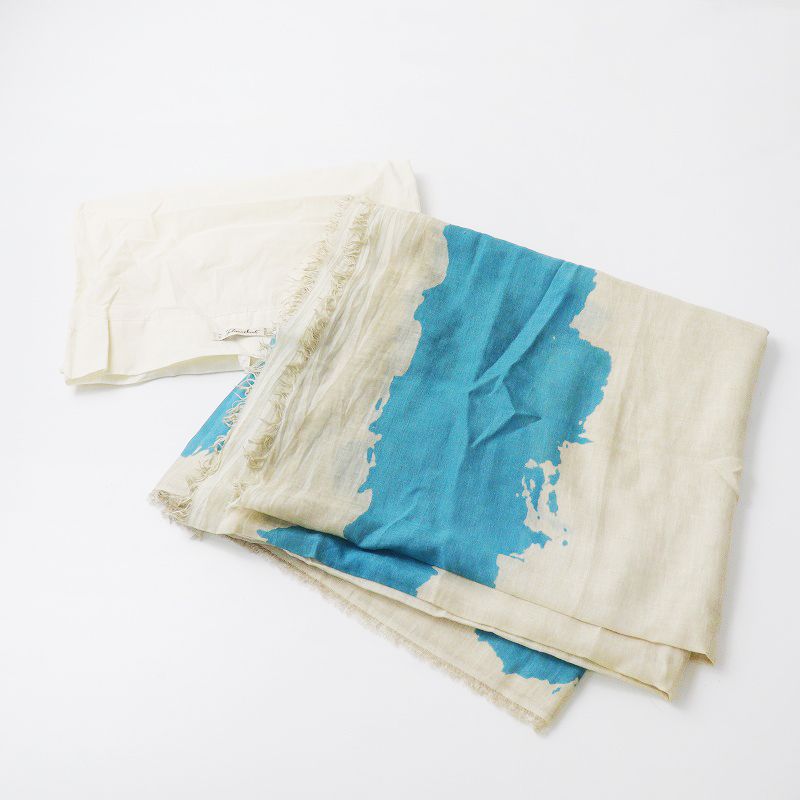 美品 ファリエロサルティ Faliero Sarti E22 2066 モダールコットンカシミヤストール/ベージュ系 大判 ショール【2400013961912】 美品 ファリエロサルティ Faliero Sarti E22 2066 モダールコットン