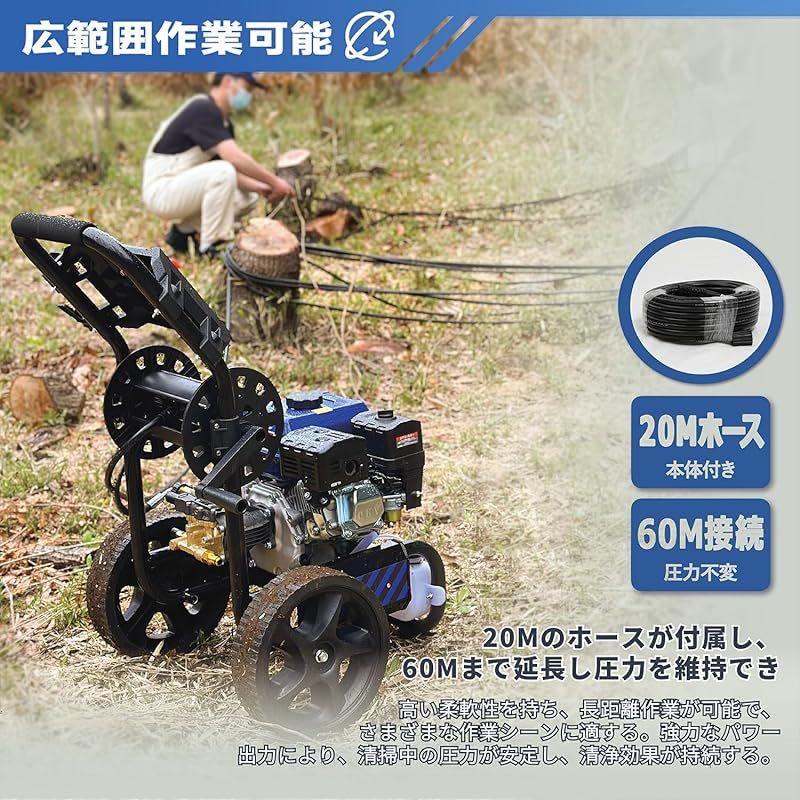 エンジン高圧洗浄機 ガソリン燃料 強力エンジン式高圧洗浄機 7.0HP 24Mpa 3500PSI 5つの噴射パターン GS24MPA 1 - メルカリ