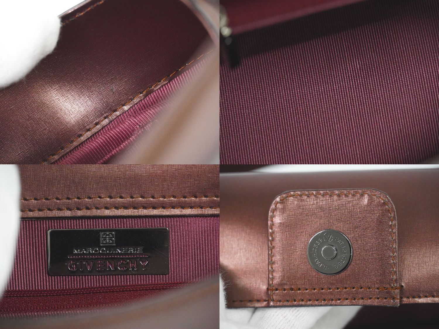 本物 ジバンシィ GIVENCHY レザー ショルダーバッグ メタリック  