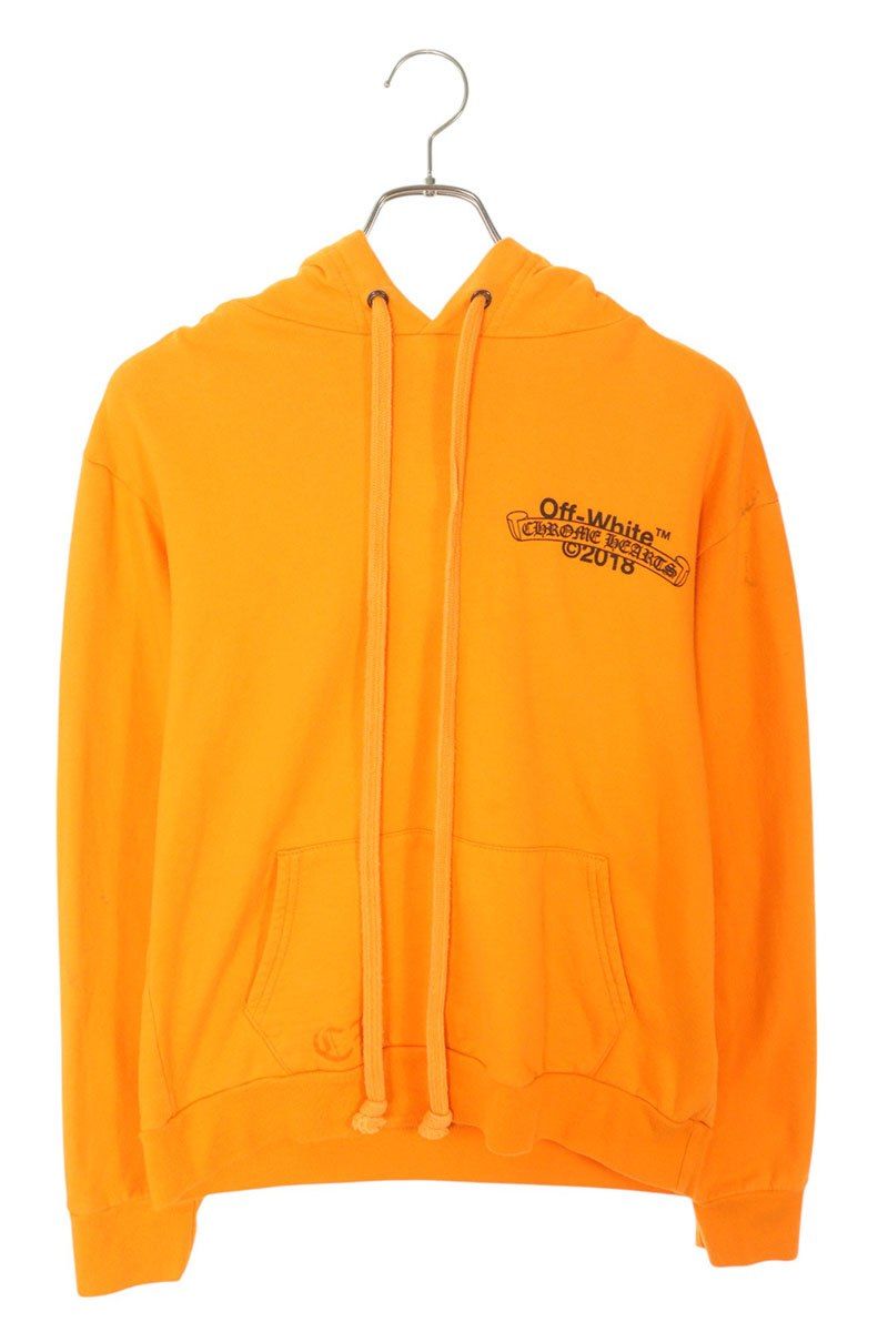 【CHROME HEARTS】 Off White ロゴ バックプリント パーカー CHROME HEARTS クロムハーツ（原本無） × OFF-WHITE HD PLVR V