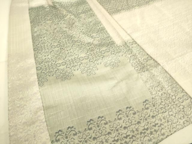 平和屋着物▽長羽織 スリーシーズン 春夏秋 塵除け 花唐草文 正絹 逸品