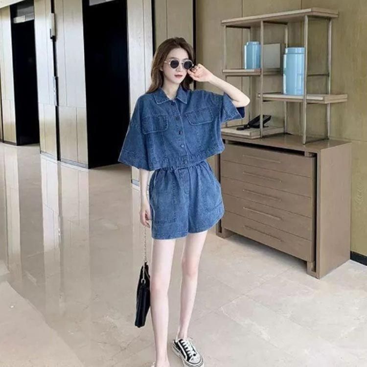 デニム 上下セット 半袖 ショートパンツ 夏 デニム 上下セット 夏 レディース ショートパンツ デニムシャツ