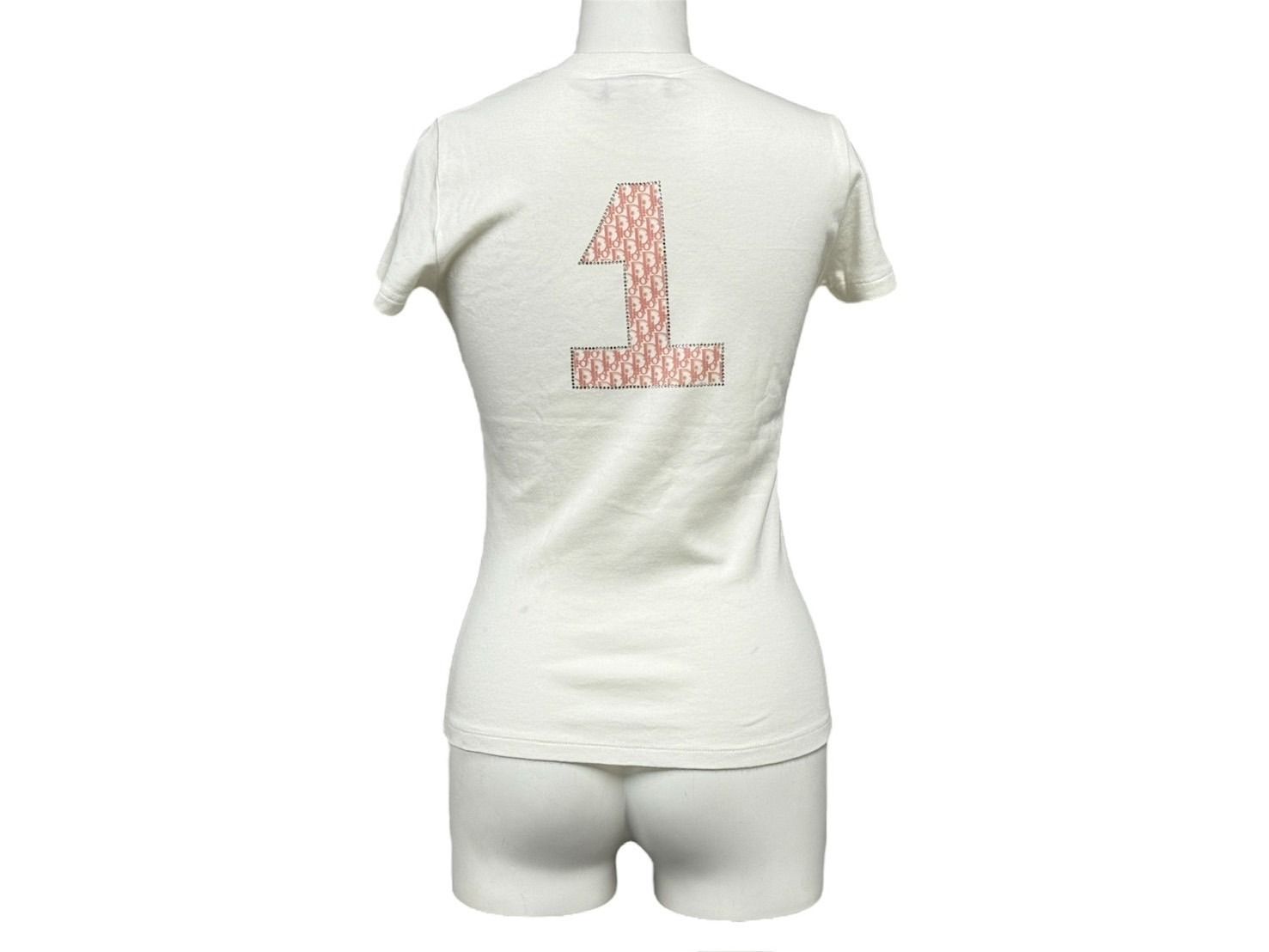 正規品　J'ADORE DIOR ロゴ トロッター柄 ストーン　半袖 Tシャツ 正規品 J'ADORE DIOR ロゴ トロッター柄 ストーン 半袖 Tシャツ