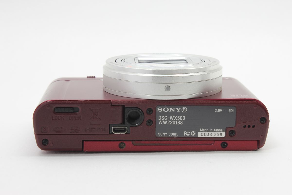 動作良品ソニー SONY DSC-WX500 レッド 動作確認済 バッテリー 充電