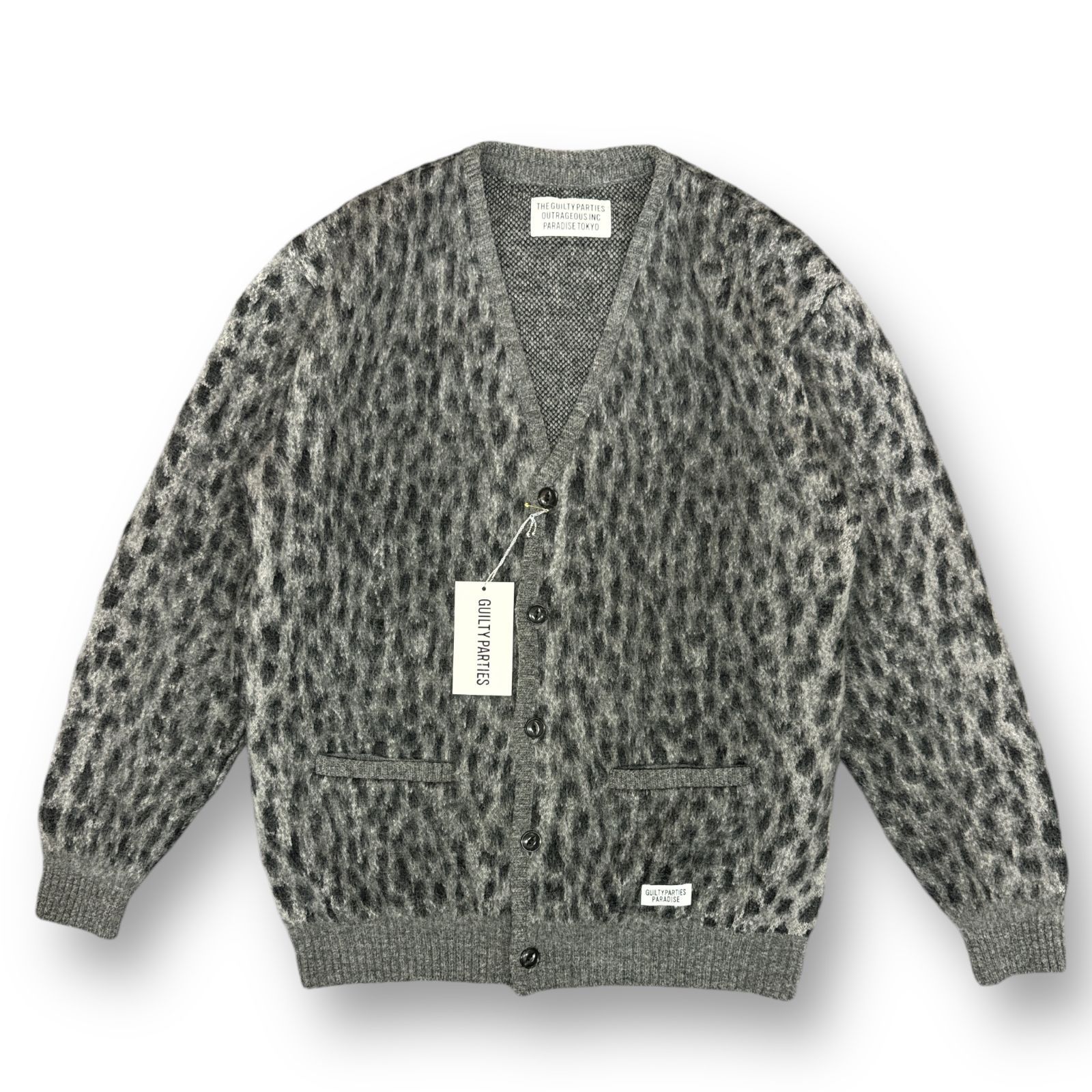 美品 WACKO MARIA 20AW LEOPARD MOHAIR CARDIGAN レオパード モヘア ニット カーディガン ワコマリア  20FW-WMK-KN20 グレー L 74075A3 - メルカリ