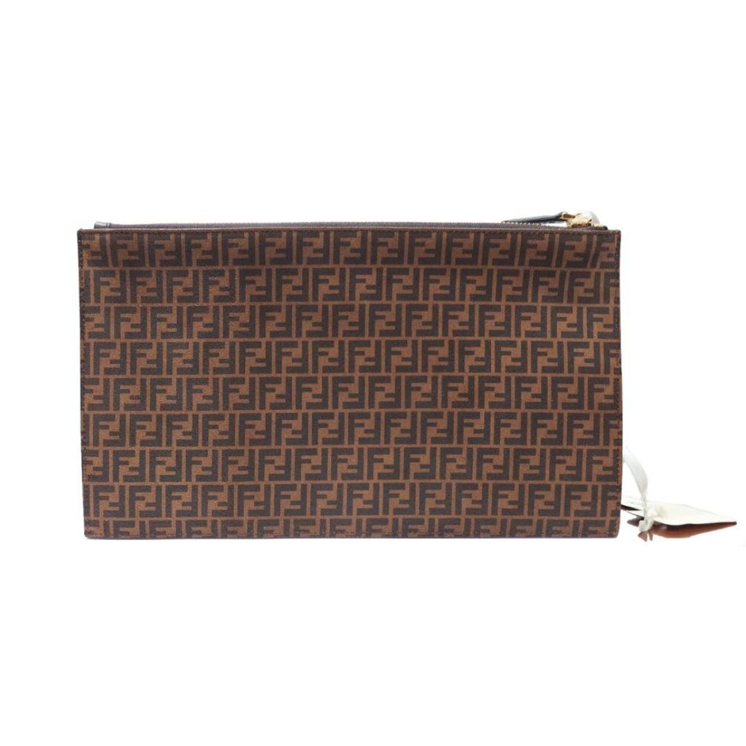 未使用 FENDI フェンディ フラット ポーチ クラッチバッグ ズッカ柄 