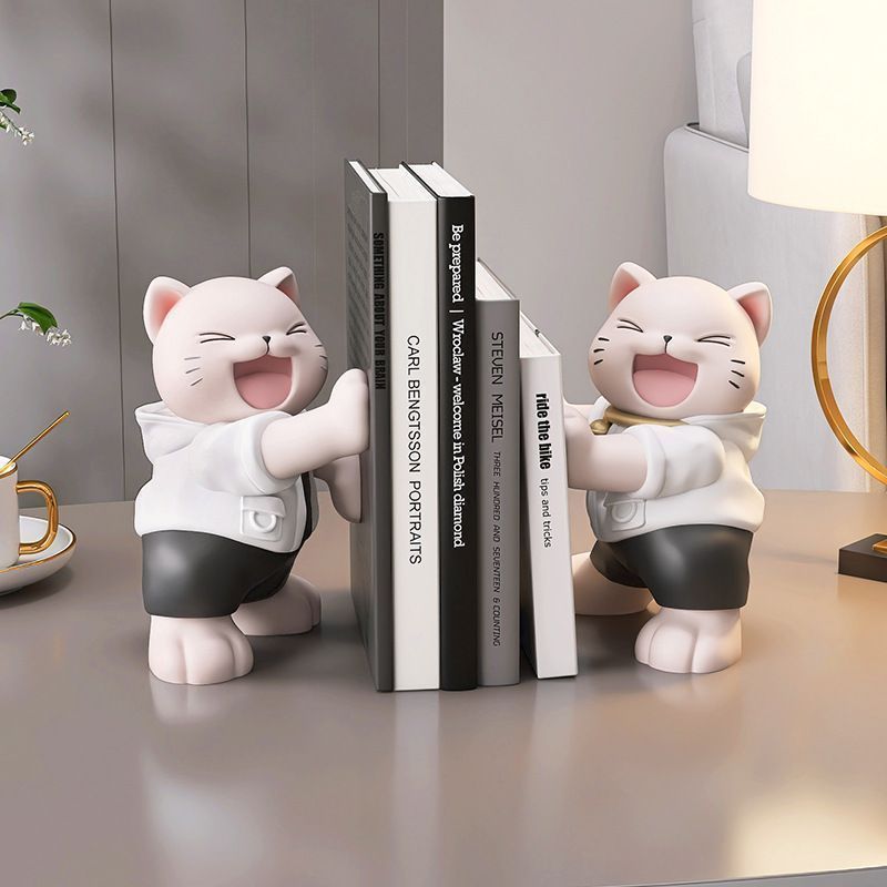 ブックエンド ブックスタンド 本立て オーナメント 置物 猫 ネコ ねこ キャット 動物 北欧 かわいい ユニーク モダン シンプル 癒し リラックス おしゃれ お洒落 リビングルーム 寝室 わふうひゃっぽうばこ
