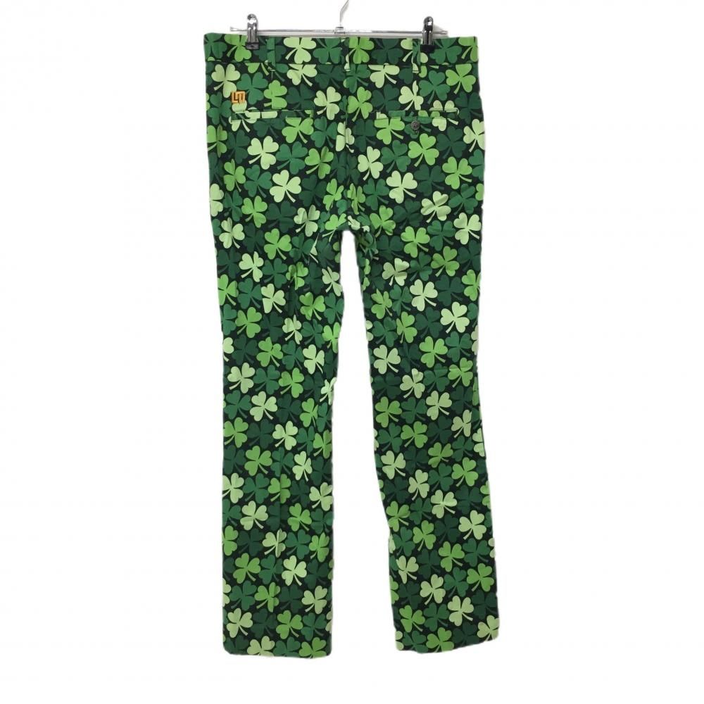 ラウドマウス パンツ 黒×グリーン シャムトータリーロックス柄 バックロゴ  メンズ 34×32L ゴルフウェア LOUDMOUTH